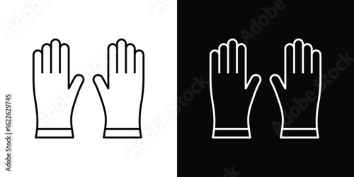 Gloves icon vector logo outline. thin line symbols