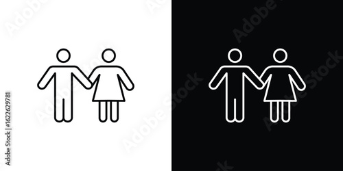 Girlfriend icon vector logo outline. thin line symbols