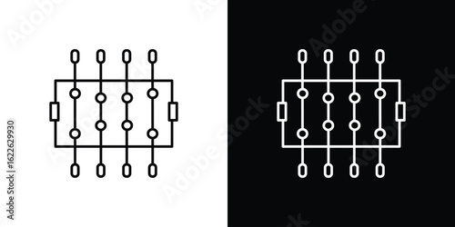 Foosball icon vector logo outline. thin line symbols