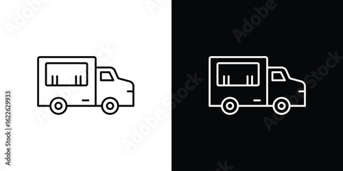 Food truck icon vector logo outline. thin line symbols