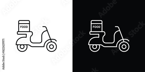 Food delivery icon vector logo outline. thin line symbols