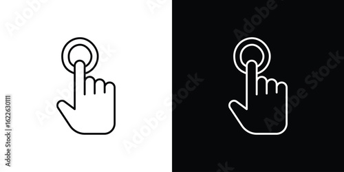 Finger control icon vector logo outline. thin line symbols