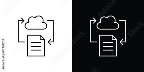 File sharing icon vector logo outline. thin line symbols