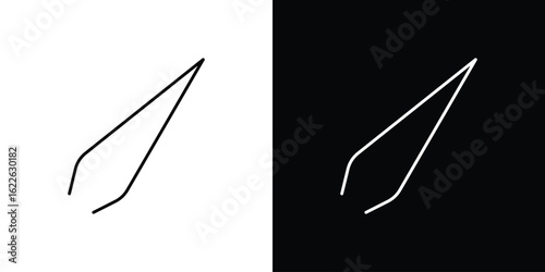 Eyebrow tweezers icon vector logo outline. thin line symbols