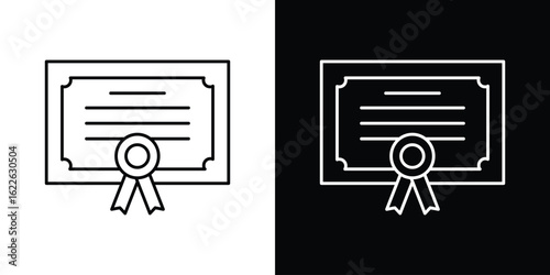 Diploma icon vector logo outline. thin line symbols