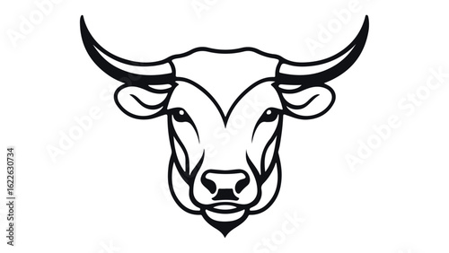 bull head vector shape illustration, cow head silhouette vector illustration