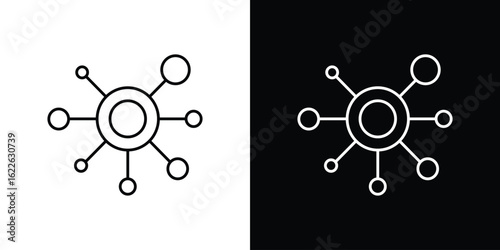 Decentralized icon vector logo outline. thin line symbols