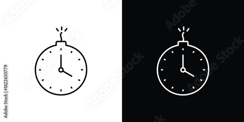 Deadline icon vector logo outline. thin line symbols