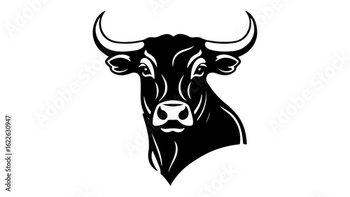 little bit detailed shape of a cow head and little bit amazed face vector illustration