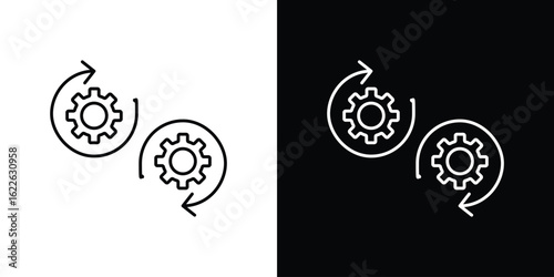 Devops icon vector logo outline. thin line symbols
