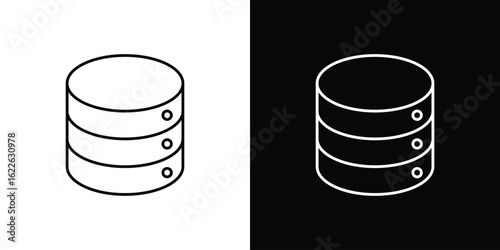 Cylinder database icon vector logo outline. thin line symbols