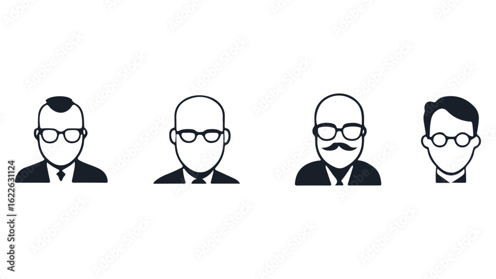Fototapeta premium different business people set icon symbols vector illustration, simple set of business person icons