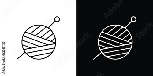 Crochet icon vector logo outline. thin line symbols