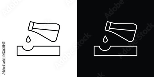 Corrosive substance icon vector logo outline. thin line symbols