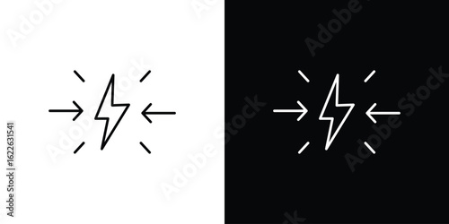 Conflict icon vector logo outline. thin line symbols