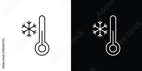 Cold icon vector logo outline. thin line symbols
