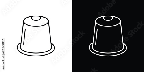 Coffee capsule icon vector logo outline. thin line symbols