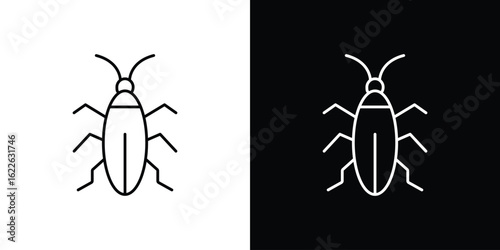 Cockroach icon vector logo outline. thin line symbols