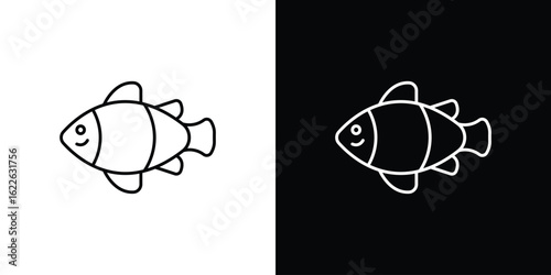 Clown fish icon vector logo outline. thin line symbols