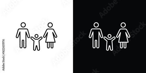 Child custody icon vector logo outline. thin line symbols