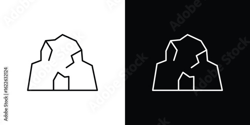 cave icon vector logo outline. thin line symbols