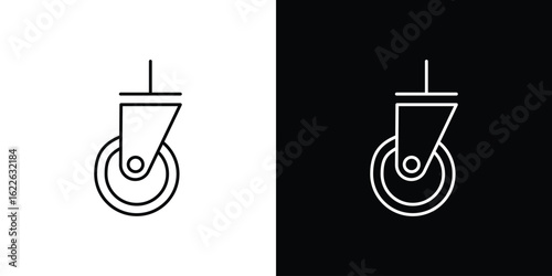 Cart trolley wheel icon vector logo outline. thin line symbols