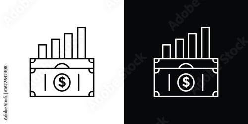 capital gain icon vector logo outline. thin line symbols
