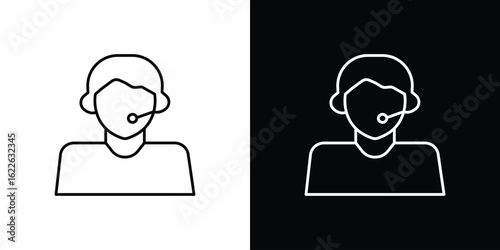 Callcenter icon vector logo outline. thin line symbols