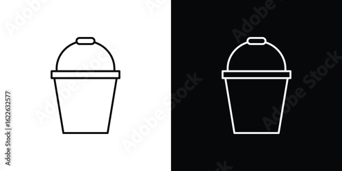 Bucket icon vector logo outline. thin line symbols