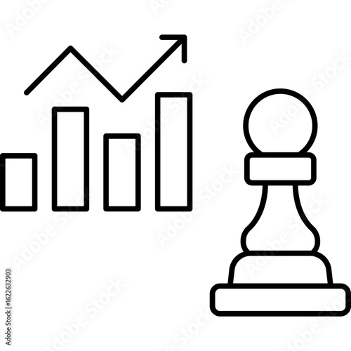 Business Strategy Outline Icon – Planning, Growth, and Leadership Concept