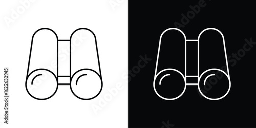 Binoculars icon vector logo outline. thin line symbols