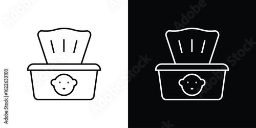 baby wipe icon vector logo outline. thin line symbols