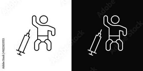 Baby Vaccination icon vector logo outline. thin line symbols