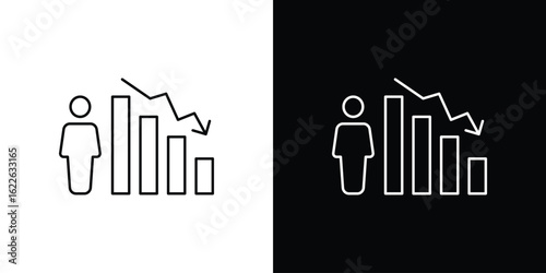 Attrition icon vector logo outline. thin line symbols