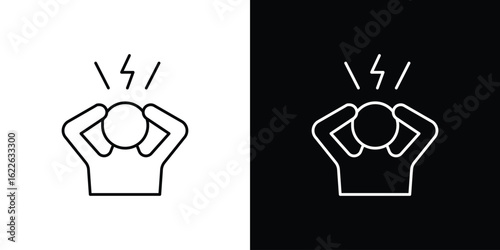 Anxiety icon vector logo outline. thin line symbols