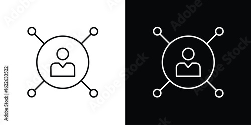 Affiliate marketing icon vector logo outline. thin line symbols