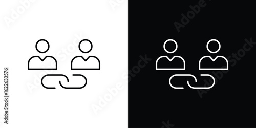 Affiliate link icon vector logo outline. thin line symbols