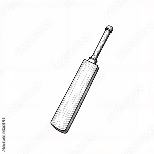 Cricket bat illustration in sketch style