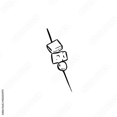 Cheese and pineapple on a cocktail stick. Classic party food.
