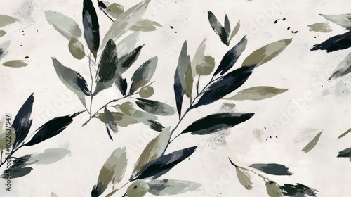 Abstract Olive Branch Pattern Design