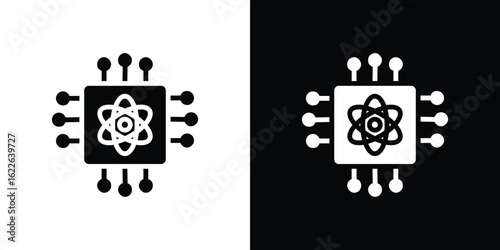 Quantum computing icon set Vector Design for mobile concept and web design.
