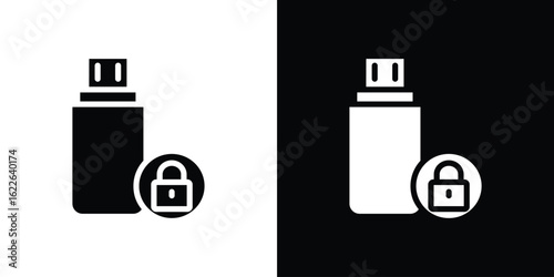 Pendrive security icon set Vector Design for mobile concept and web design.