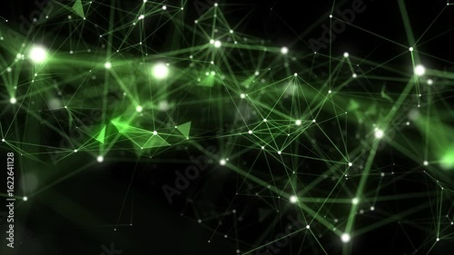 Business futuristic backdrop. Network connection structure cyberspace with moving particles. Big data visualization. Abstract cyber security background. 3D rendering.