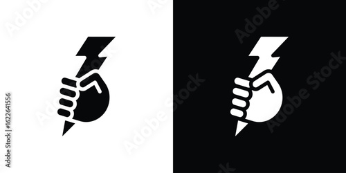 Hand with Power icon set Vector Design for mobile concept and web design.
