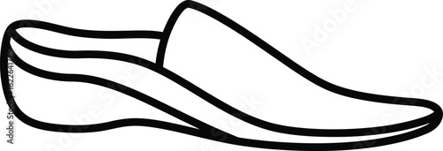Minimalist Loafer: A sleek, streamlined, and elegant black and white outline of a classic leather loafer, perfect for fashion-forward designs.