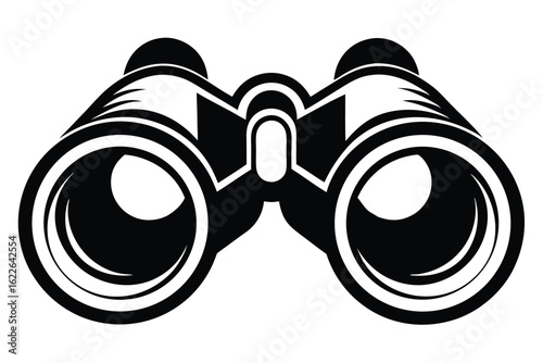 Stylish Black Binoculars Vector Graphic Illustration for Vision, Exploration, and Adventure Concepts