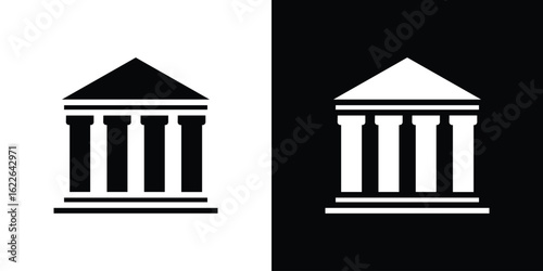 Courthouse icon set Vector Design for mobile concept and web design.