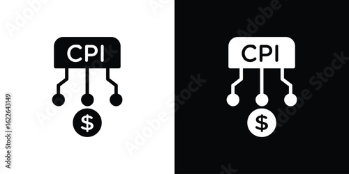 Consumer prices index icon set Vector Design for mobile concept and web design.