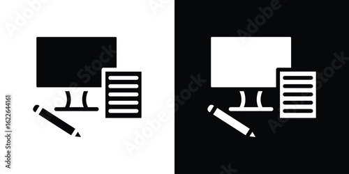 Blended learning icon set Vector Design for mobile concept and web design.