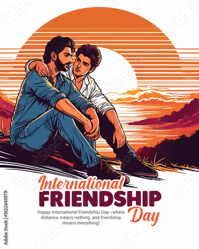 Wallpaper Mural International Friendship Day Celebration with Happy Diverse Friends Vector Illustration Torontodigital.ca